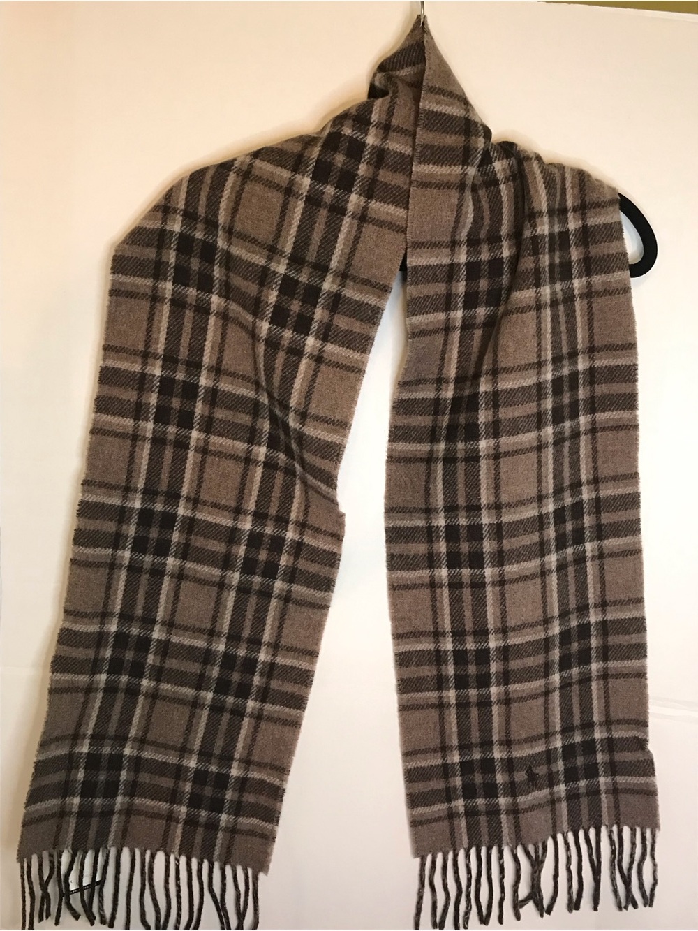 Polo by Ralph Lauren Brown Plaid Reversible Italian Wool Scarf NWT - Picture 7 of 8